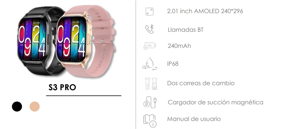 SMART WATCH G-TIDE MODELO S3 PRO