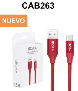 CABLE DE DATOS ENTRADA USB Y SALIDA TIPO C MARCA 1HORA DE 1.5 METROS